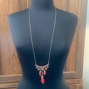 NEW multi stone beads drop necklace and earrings set